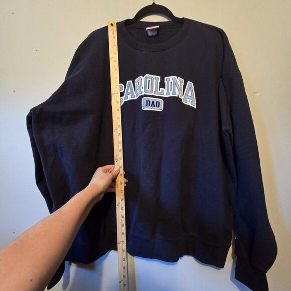 Vintage Y2K UNC Tar Heels Carolina Dad Sweatshirt Mens XXL Blue Embroidered - Picture 8 of 9